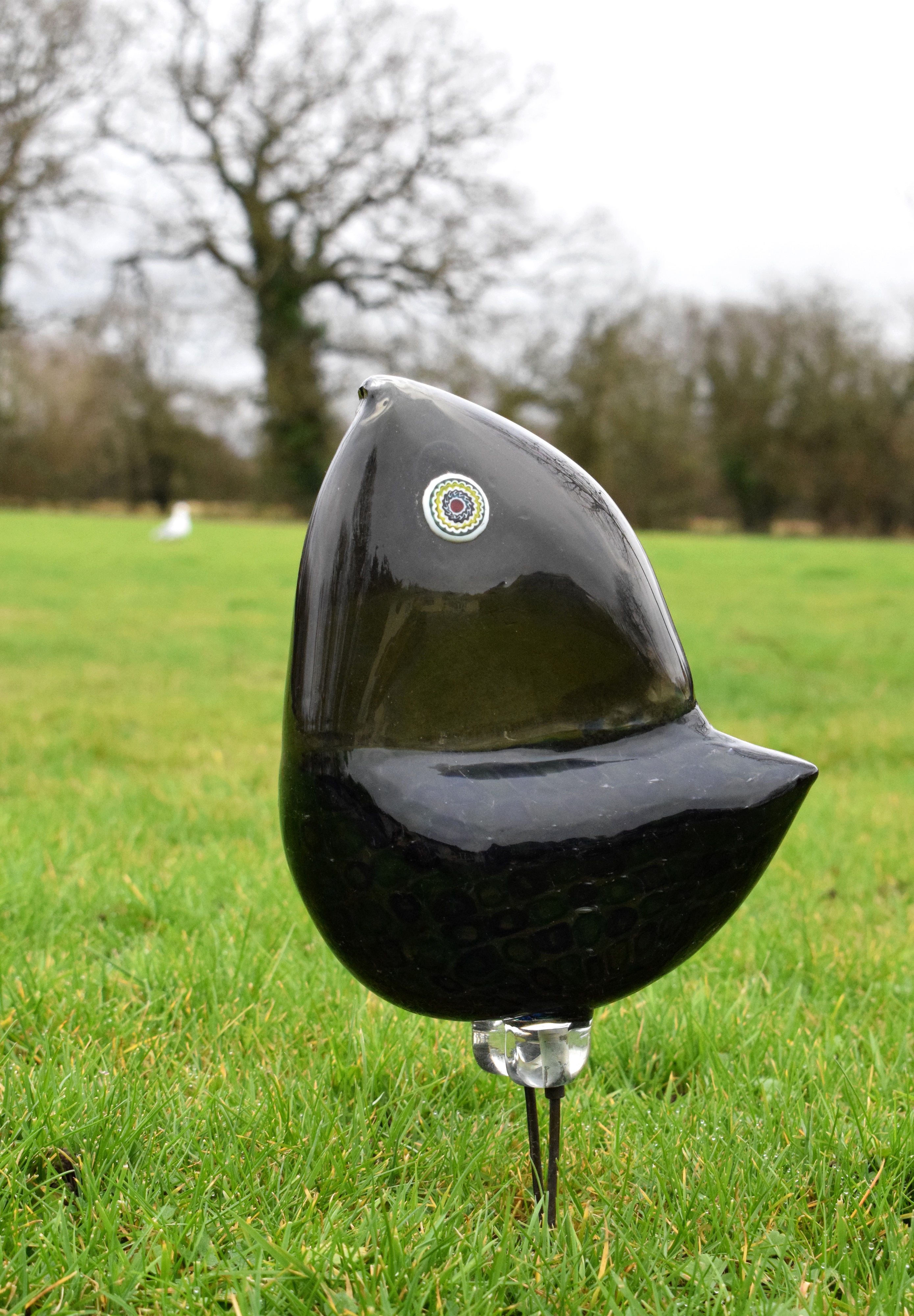 Grey glass Pulino bird sold at Clevedon Salerooms Spring sale on 10th